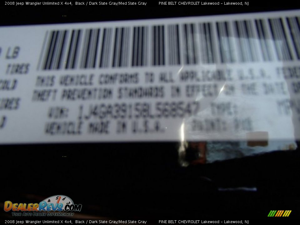 2008 Jeep Wrangler Unlimited X 4x4 Black / Dark Slate Gray/Med Slate Gray Photo #29