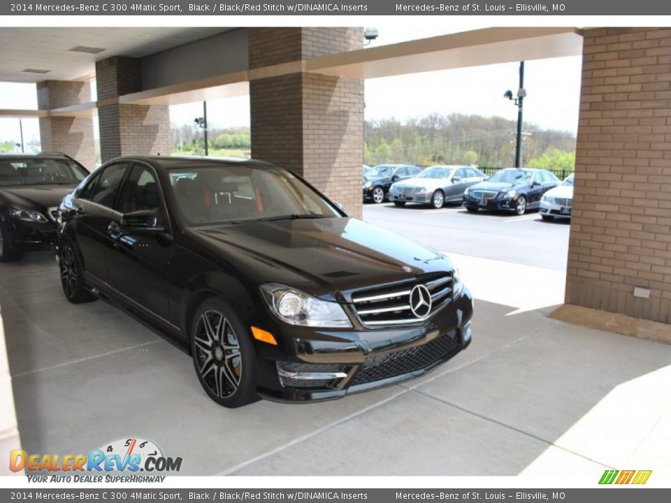 2014 Mercedes-Benz C 300 4Matic Sport Black / Black/Red Stitch w/DINAMICA Inserts Photo #1