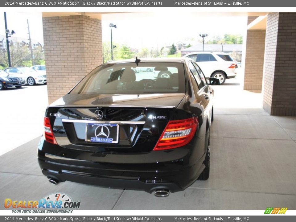 2014 Mercedes-Benz C 300 4Matic Sport Black / Black/Red Stitch w/DINAMICA Inserts Photo #3