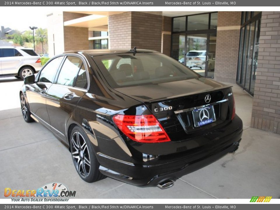 2014 Mercedes-Benz C 300 4Matic Sport Black / Black/Red Stitch w/DINAMICA Inserts Photo #4