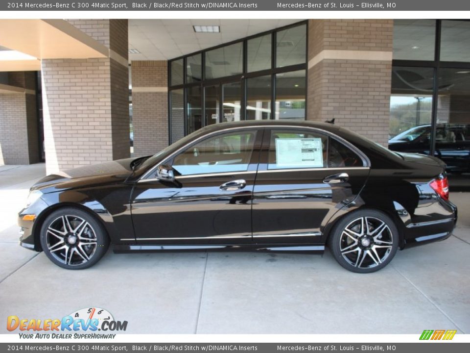 2014 Mercedes-Benz C 300 4Matic Sport Black / Black/Red Stitch w/DINAMICA Inserts Photo #5