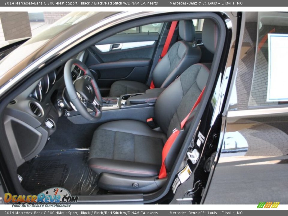 2014 Mercedes-Benz C 300 4Matic Sport Black / Black/Red Stitch w/DINAMICA Inserts Photo #6
