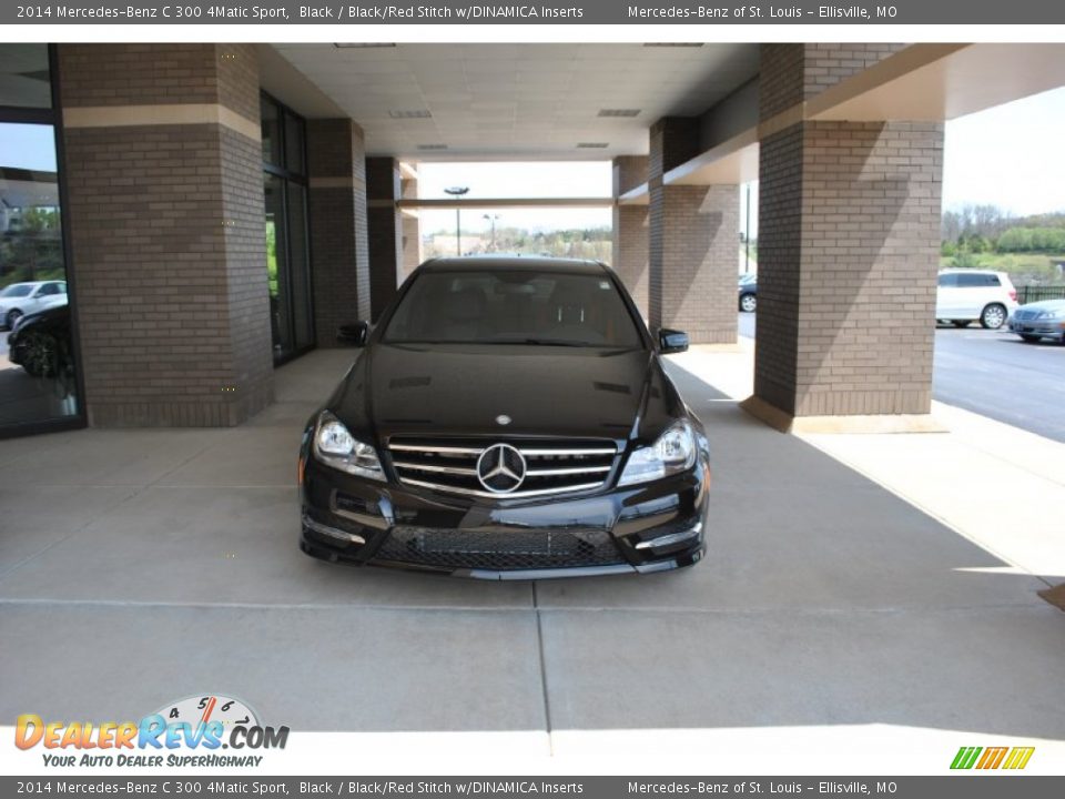 2014 Mercedes-Benz C 300 4Matic Sport Black / Black/Red Stitch w/DINAMICA Inserts Photo #7