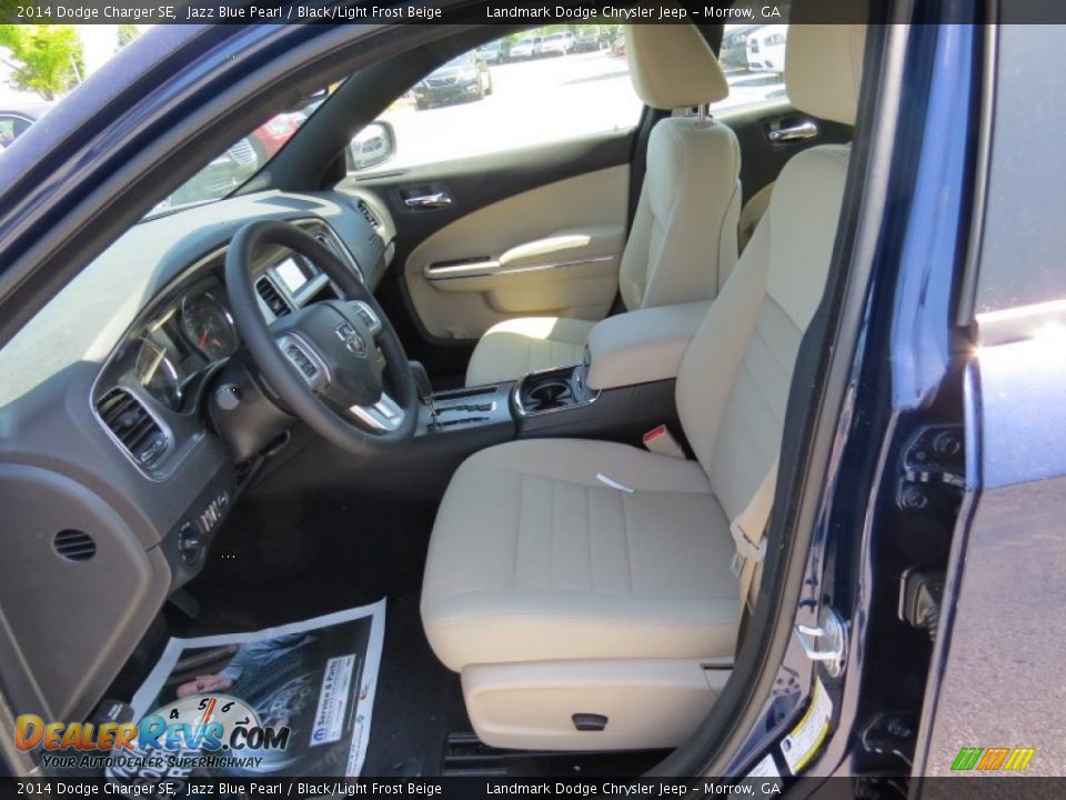 2014 Dodge Charger SE Jazz Blue Pearl / Black/Light Frost Beige Photo #6