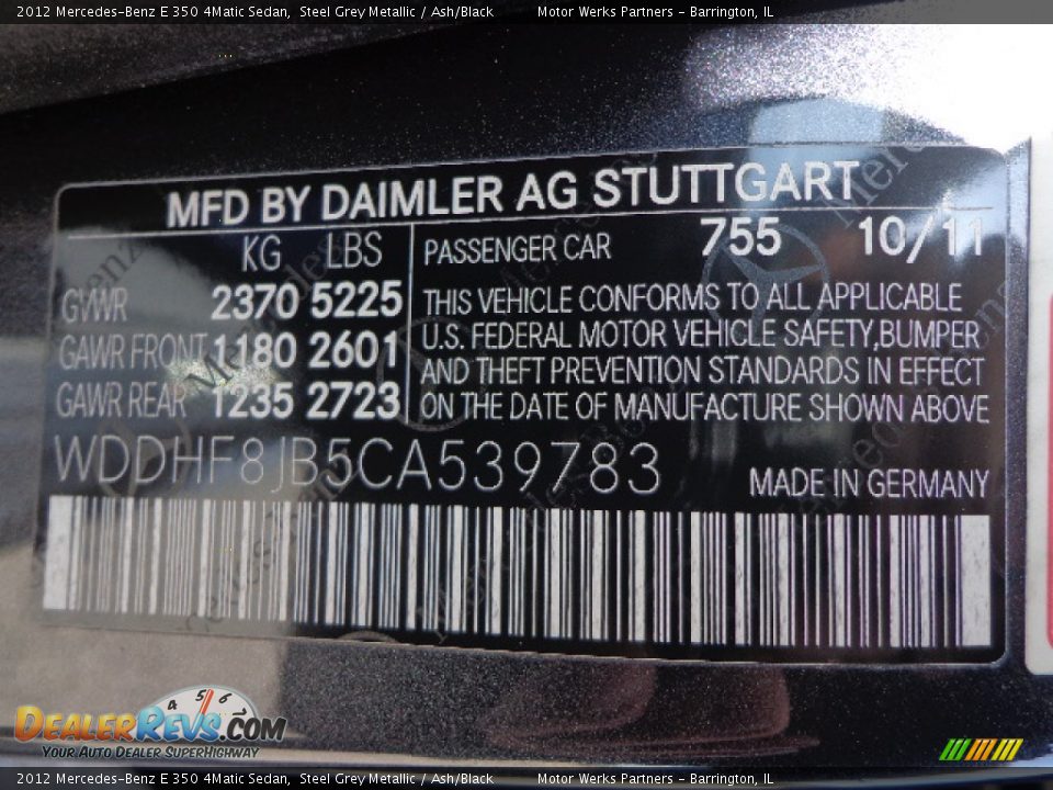 2012 Mercedes-Benz E 350 4Matic Sedan Steel Grey Metallic / Ash/Black Photo #18
