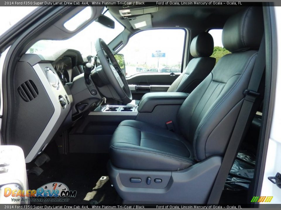 2014 Ford F350 Super Duty Lariat Crew Cab 4x4 White Platinum Tri-Coat / Black Photo #6