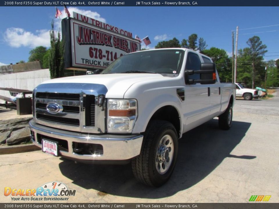 2008 Ford F350 Super Duty XLT Crew Cab 4x4 Oxford White / Camel Photo #1