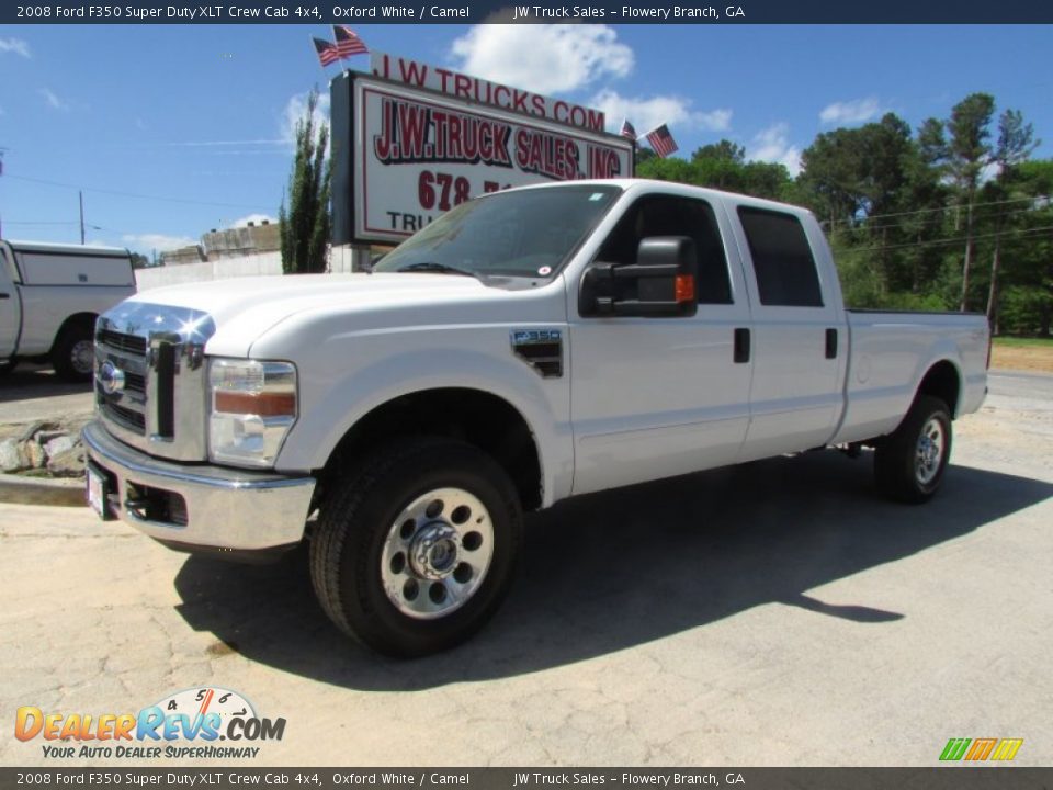 2008 Ford F350 Super Duty XLT Crew Cab 4x4 Oxford White / Camel Photo #2