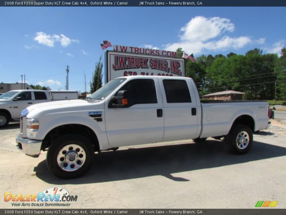 2008 Ford F350 Super Duty XLT Crew Cab 4x4 Oxford White / Camel Photo #3