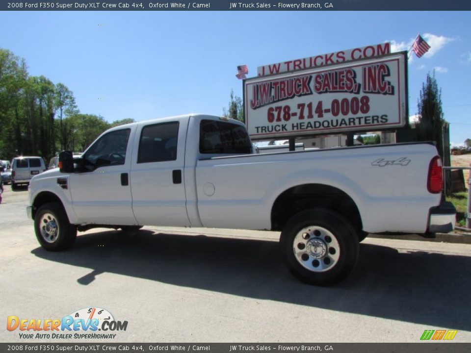 2008 Ford F350 Super Duty XLT Crew Cab 4x4 Oxford White / Camel Photo #5