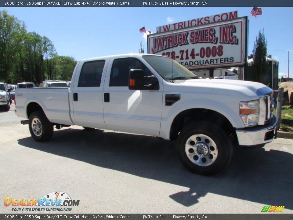2008 Ford F350 Super Duty XLT Crew Cab 4x4 Oxford White / Camel Photo #12