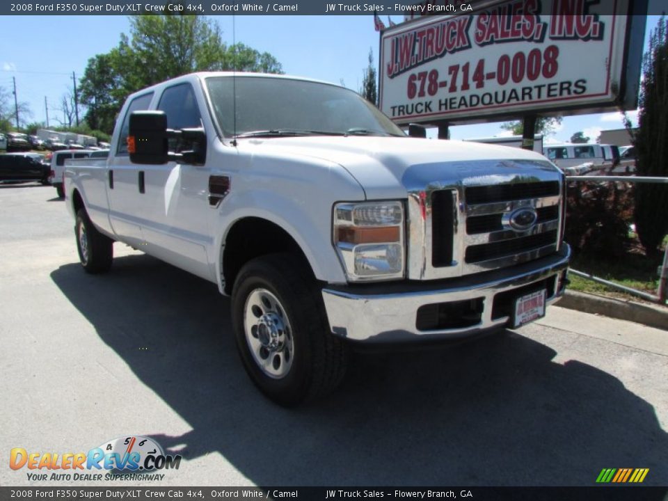 2008 Ford F350 Super Duty XLT Crew Cab 4x4 Oxford White / Camel Photo #13