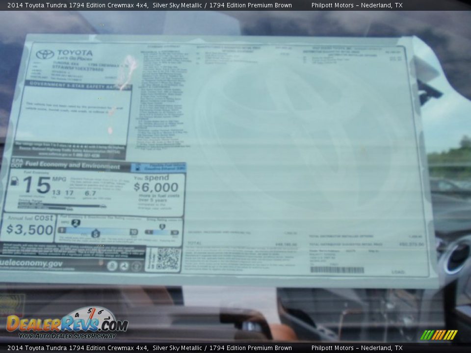 2014 Toyota Tundra 1794 Edition Crewmax 4x4 Silver Sky Metallic / 1794 Edition Premium Brown Photo #34