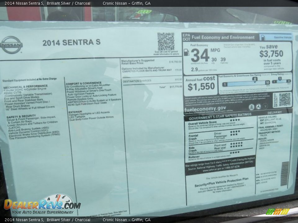 2014 Nissan Sentra S Brilliant Silver / Charcoal Photo #12