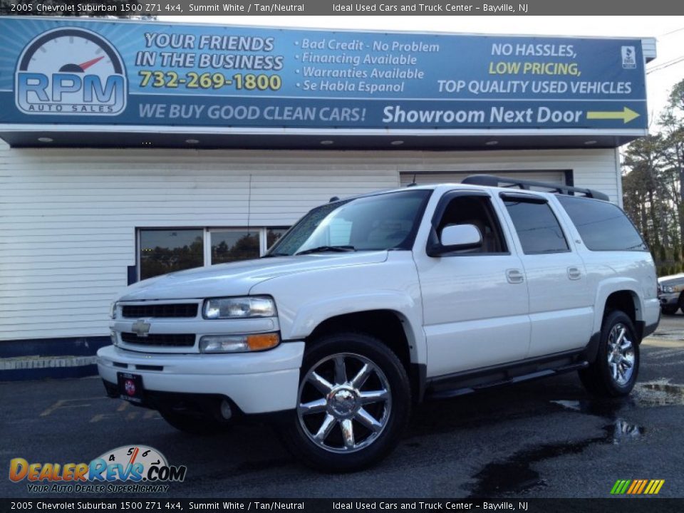 2005 Chevrolet Suburban 1500 Z71 4x4 Summit White / Tan/Neutral Photo #1
