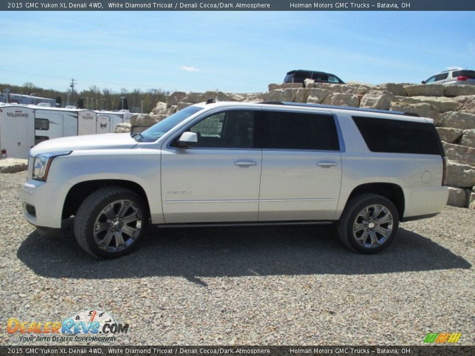 2015 GMC Yukon XL Denali 4WD White Diamond Tricoat / Denali Cocoa/Dark Atmosphere Photo #3