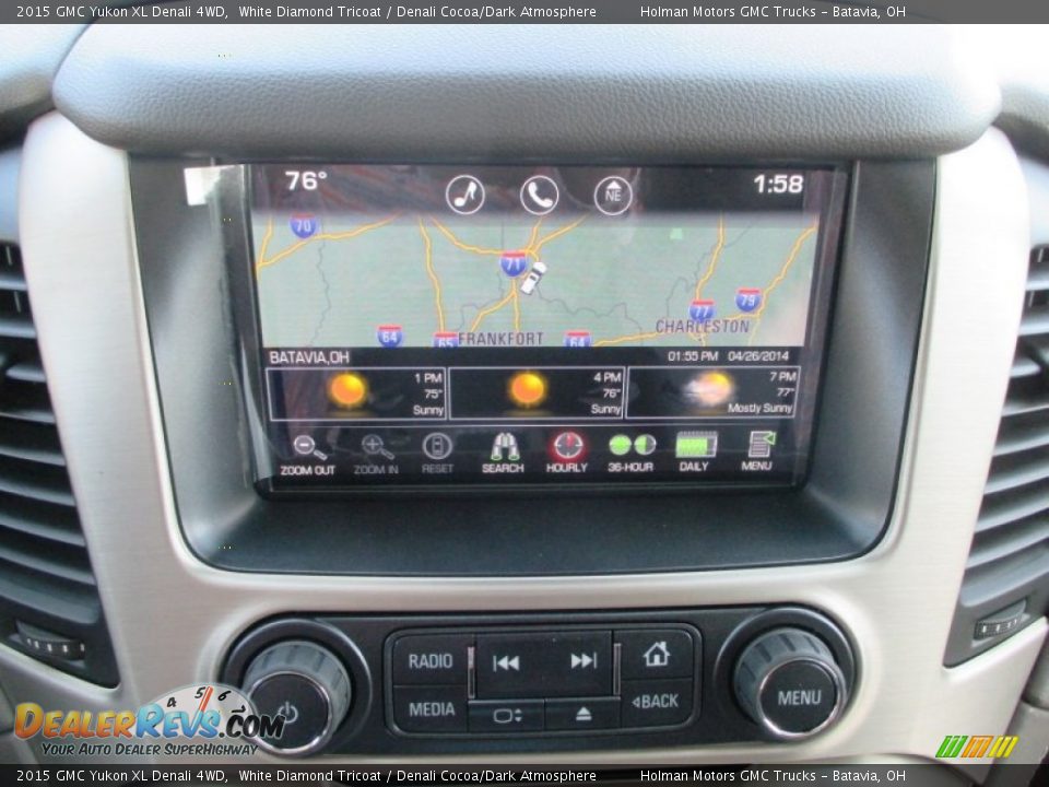 2015 GMC Yukon XL Denali 4WD White Diamond Tricoat / Denali Cocoa/Dark Atmosphere Photo #14