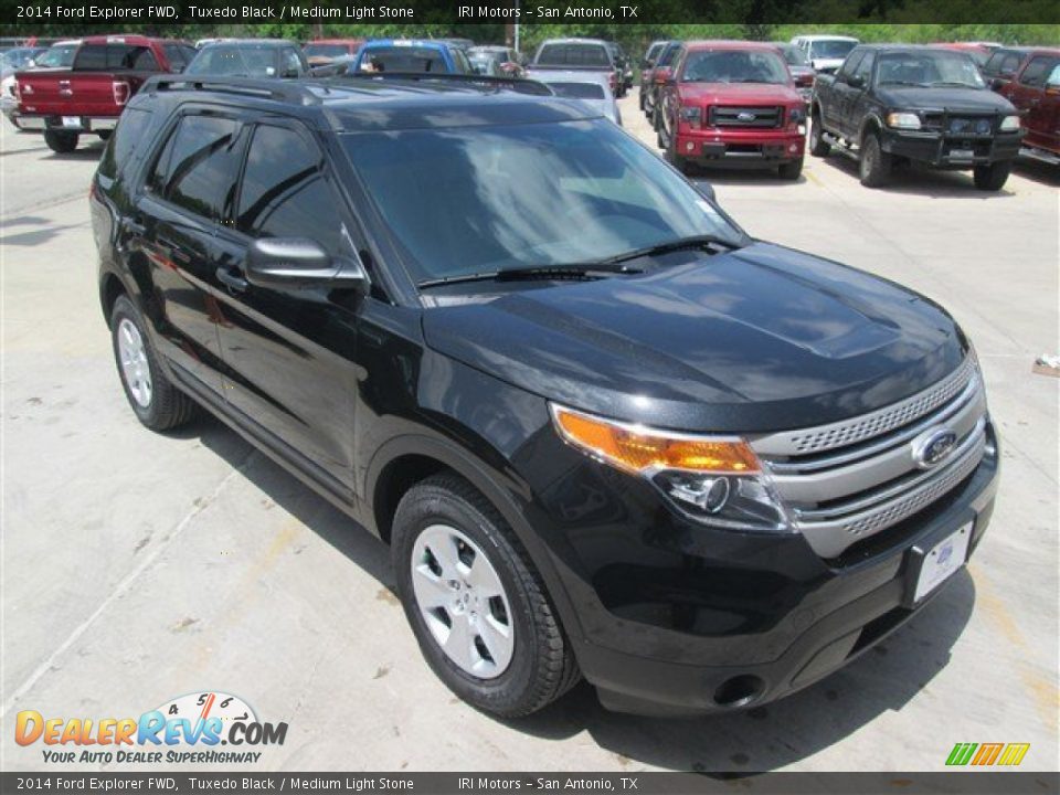 2014 Ford Explorer FWD Tuxedo Black / Medium Light Stone Photo #6