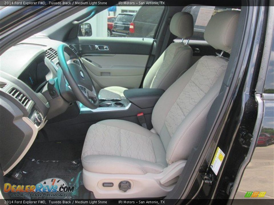 2014 Ford Explorer FWD Tuxedo Black / Medium Light Stone Photo #8