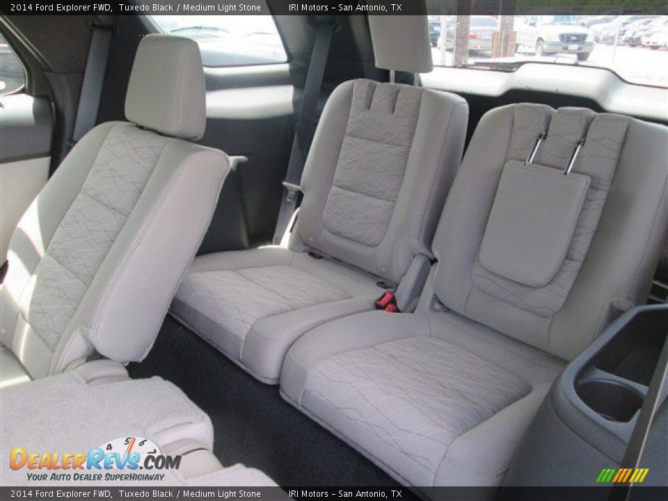 2014 Ford Explorer FWD Tuxedo Black / Medium Light Stone Photo #12