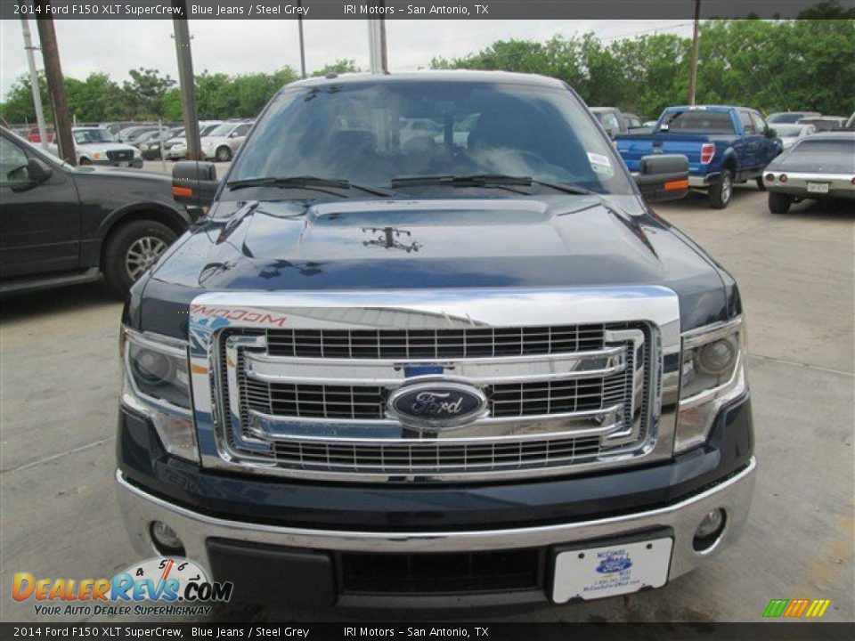 2014 Ford F150 XLT SuperCrew Blue Jeans / Steel Grey Photo #9