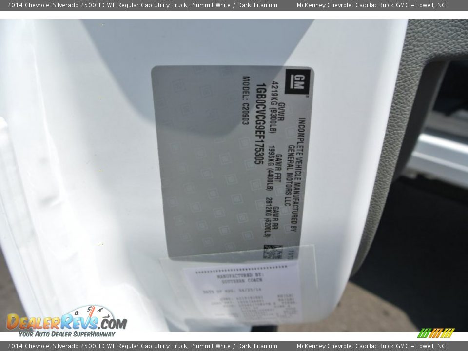 2014 Chevrolet Silverado 2500HD WT Regular Cab Utility Truck Summit White / Dark Titanium Photo #7