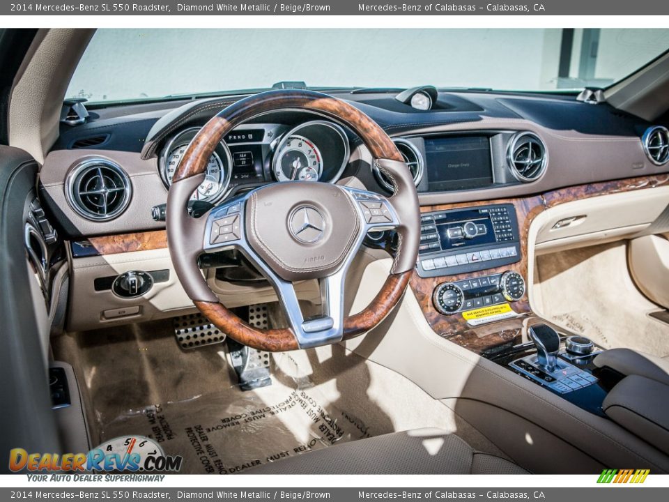 2014 Mercedes-Benz SL 550 Roadster Diamond White Metallic / Beige/Brown Photo #5