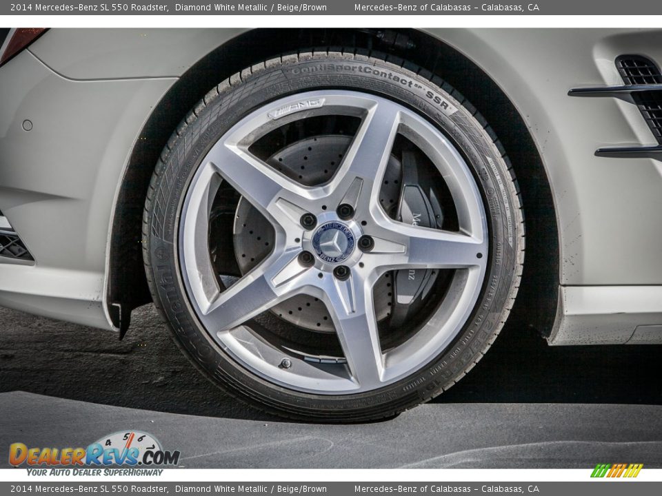 2014 Mercedes-Benz SL 550 Roadster Diamond White Metallic / Beige/Brown Photo #10
