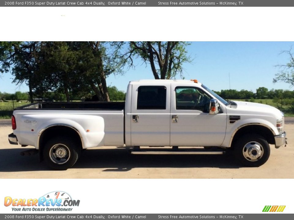 2008 Ford F350 Super Duty Lariat Crew Cab 4x4 Dually Oxford White / Camel Photo #4