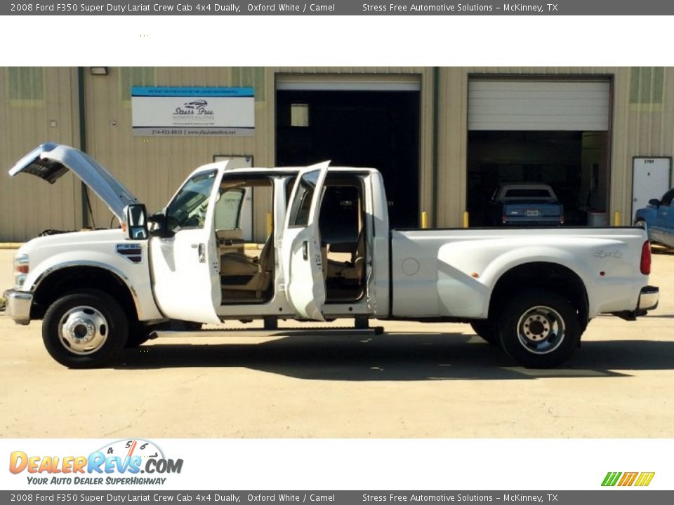 2008 Ford F350 Super Duty Lariat Crew Cab 4x4 Dually Oxford White / Camel Photo #9