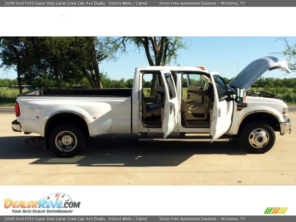 2008 Ford F350 Super Duty Lariat Crew Cab 4x4 Dually Oxford White / Camel Photo #10