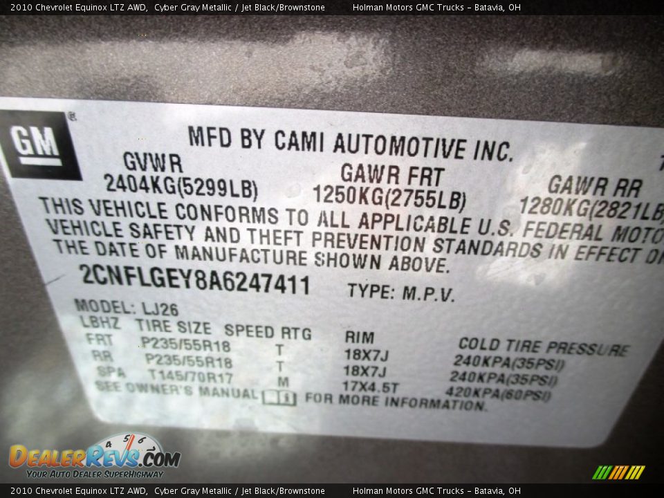 2010 Chevrolet Equinox LTZ AWD Cyber Gray Metallic / Jet Black/Brownstone Photo #4