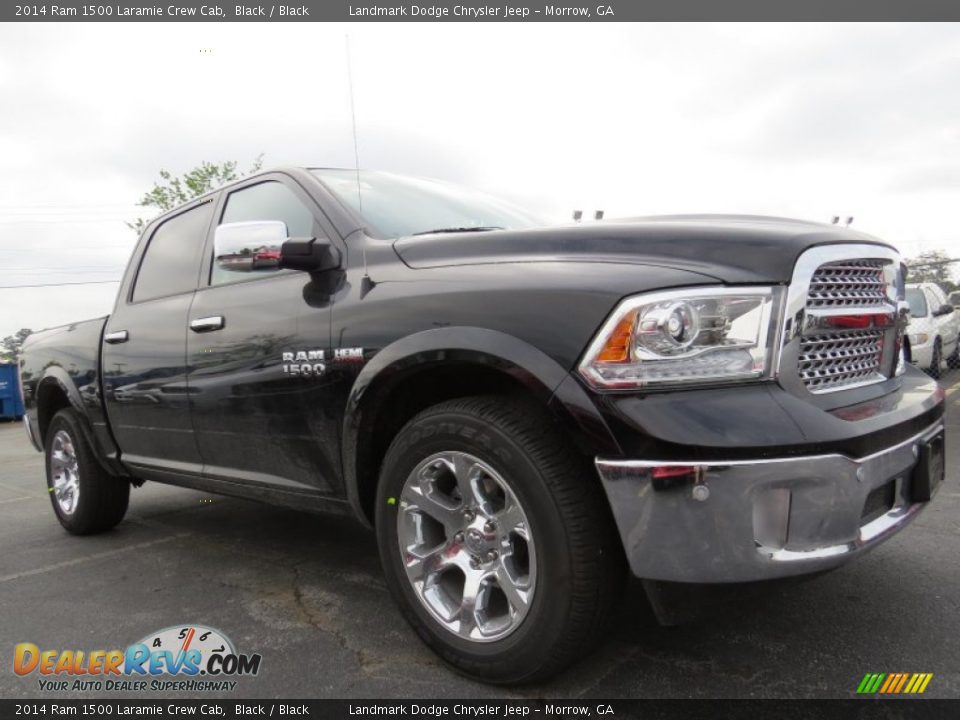 2014 Ram 1500 Laramie Crew Cab Black / Black Photo #4