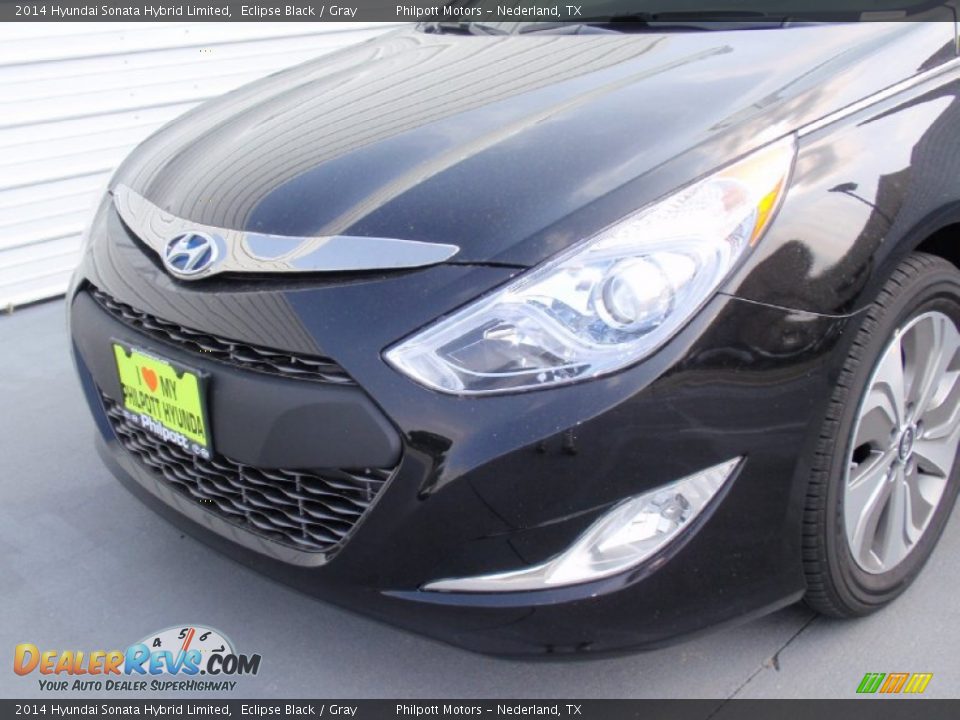 2014 Hyundai Sonata Hybrid Limited Eclipse Black / Gray Photo #11