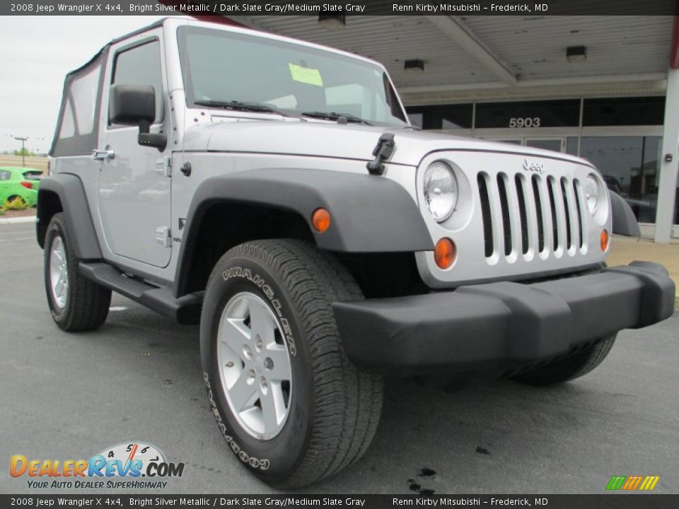 2008 Jeep Wrangler X 4x4 Bright Silver Metallic / Dark Slate Gray/Medium Slate Gray Photo #1