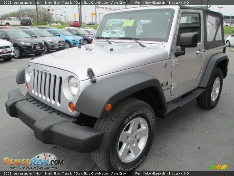 2008 Jeep Wrangler X 4x4 Bright Silver Metallic / Dark Slate Gray/Medium Slate Gray Photo #3