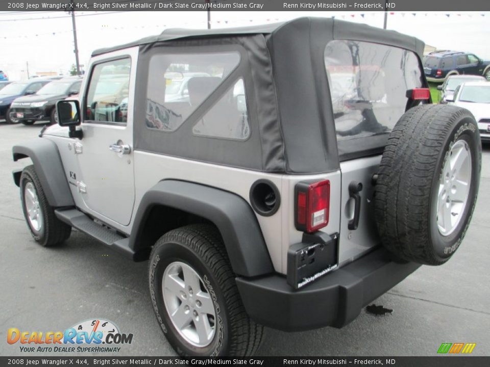 2008 Jeep Wrangler X 4x4 Bright Silver Metallic / Dark Slate Gray/Medium Slate Gray Photo #5