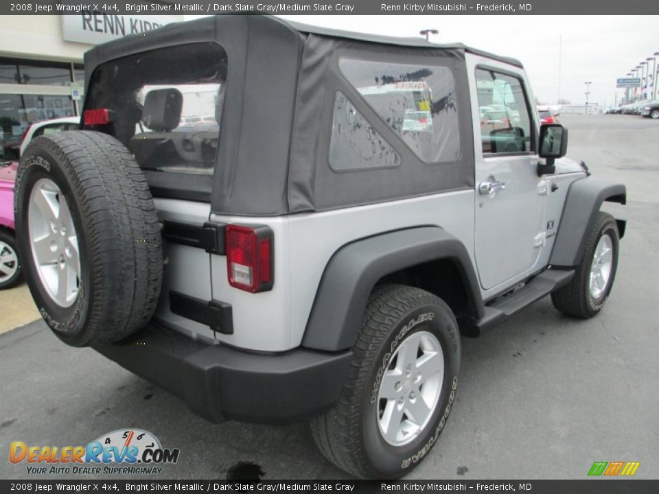 2008 Jeep Wrangler X 4x4 Bright Silver Metallic / Dark Slate Gray/Medium Slate Gray Photo #7