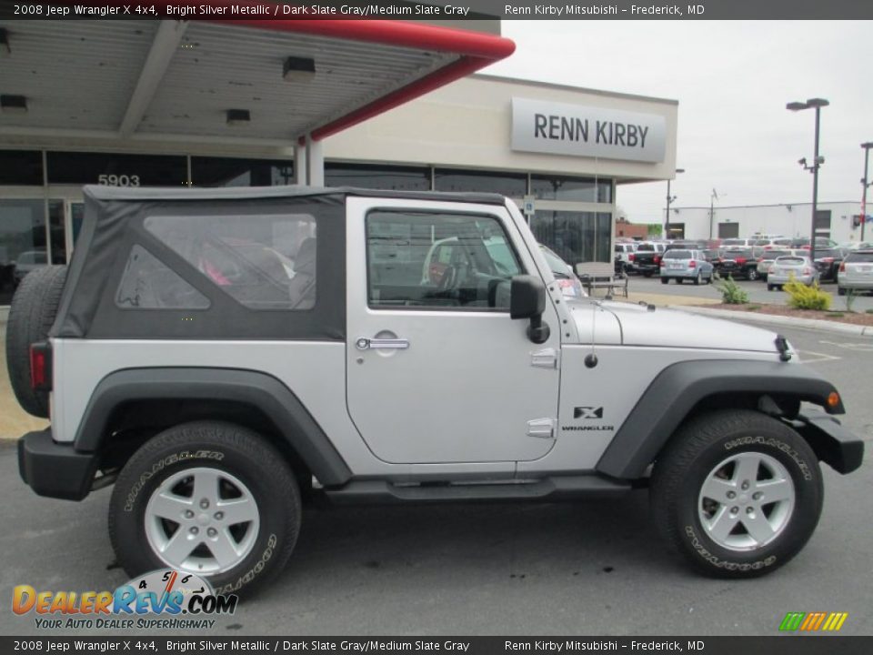 2008 Jeep Wrangler X 4x4 Bright Silver Metallic / Dark Slate Gray/Medium Slate Gray Photo #8