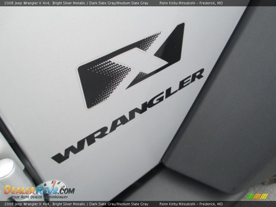 2008 Jeep Wrangler X 4x4 Bright Silver Metallic / Dark Slate Gray/Medium Slate Gray Photo #9
