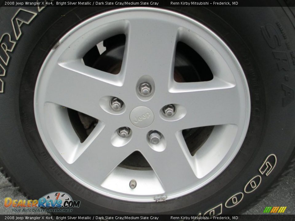 2008 Jeep Wrangler X 4x4 Bright Silver Metallic / Dark Slate Gray/Medium Slate Gray Photo #34