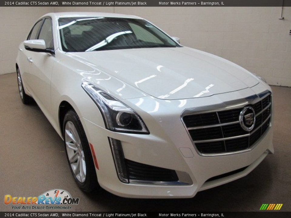 2014 Cadillac CTS Sedan AWD White Diamond Tricoat / Light Platinum/Jet Black Photo #1