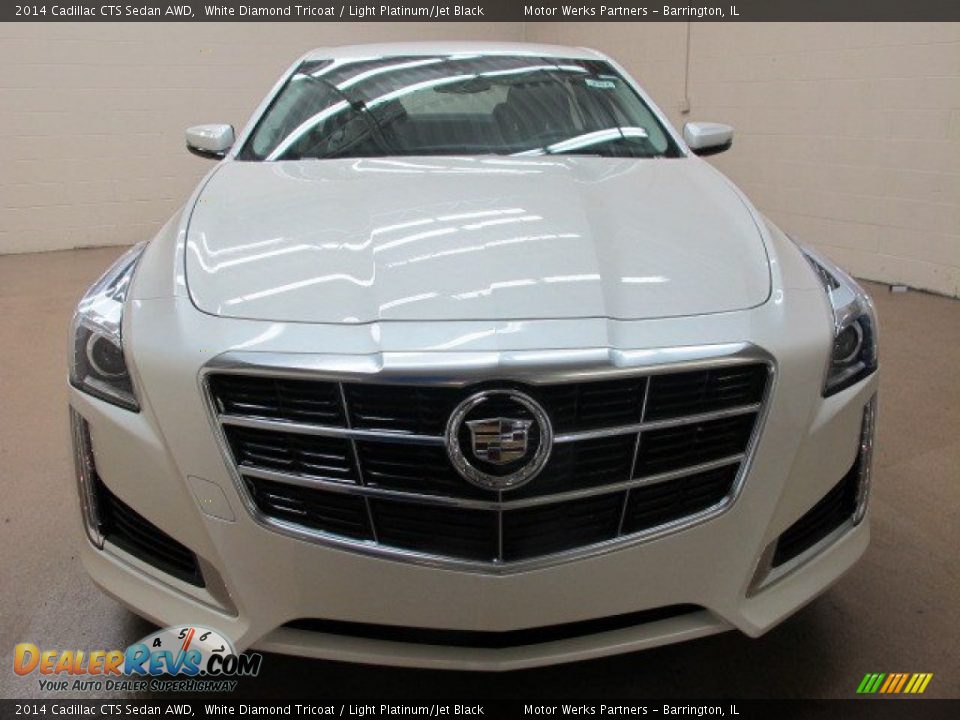 2014 Cadillac CTS Sedan AWD White Diamond Tricoat / Light Platinum/Jet Black Photo #2