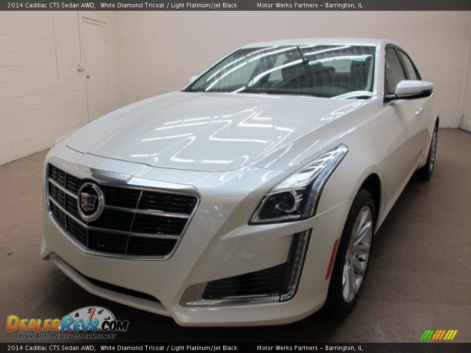 2014 Cadillac CTS Sedan AWD White Diamond Tricoat / Light Platinum/Jet Black Photo #3