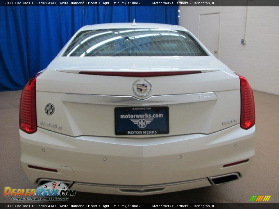 2014 Cadillac CTS Sedan AWD White Diamond Tricoat / Light Platinum/Jet Black Photo #6