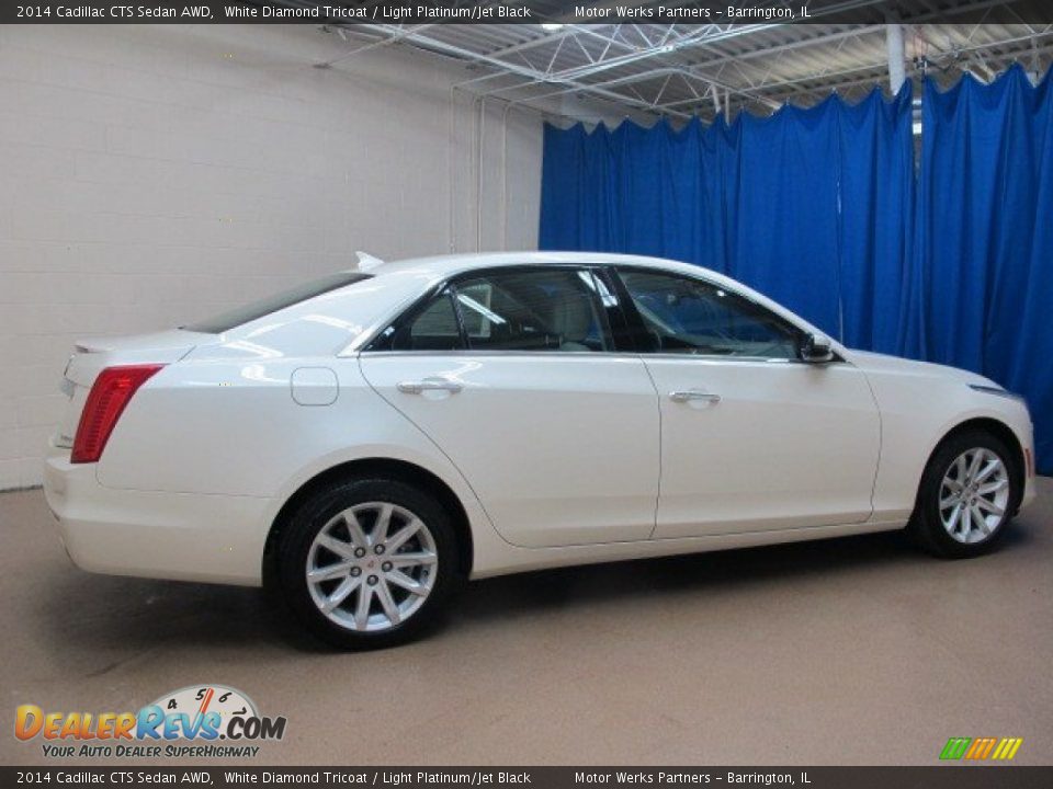 2014 Cadillac CTS Sedan AWD White Diamond Tricoat / Light Platinum/Jet Black Photo #8