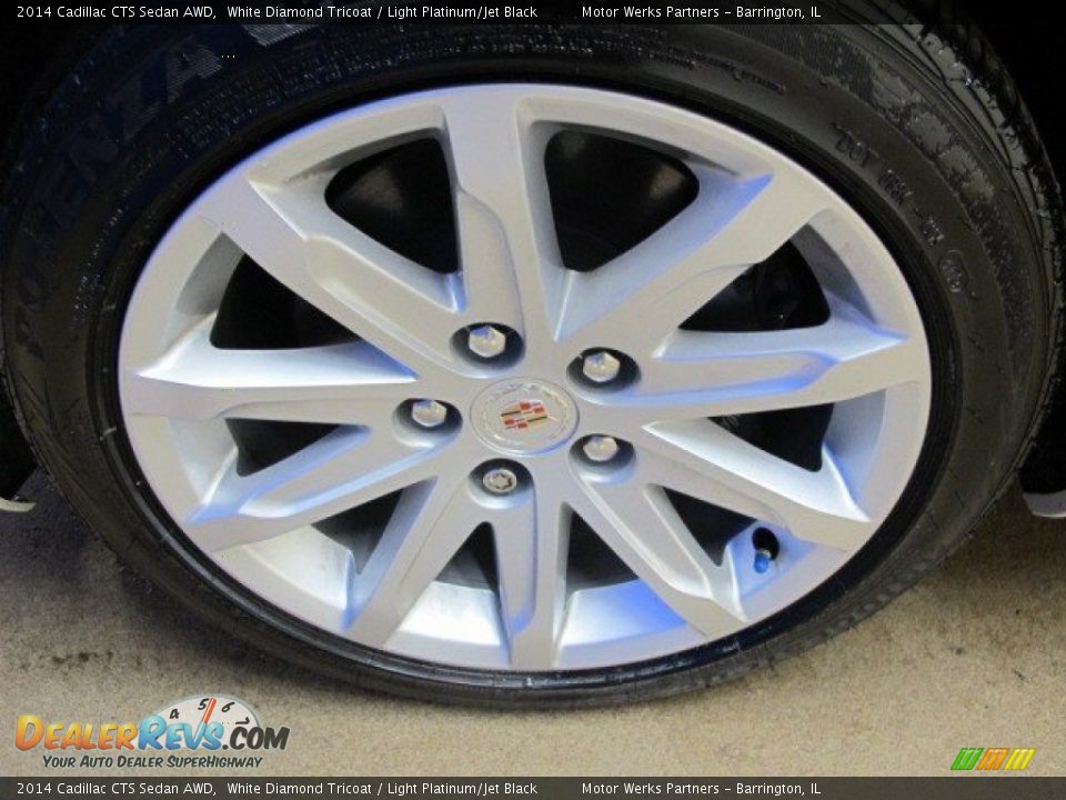 2014 Cadillac CTS Sedan AWD White Diamond Tricoat / Light Platinum/Jet Black Photo #10