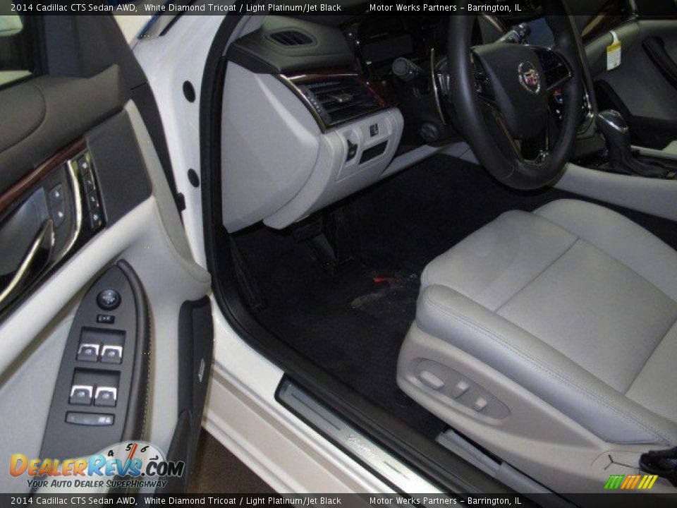 2014 Cadillac CTS Sedan AWD White Diamond Tricoat / Light Platinum/Jet Black Photo #11