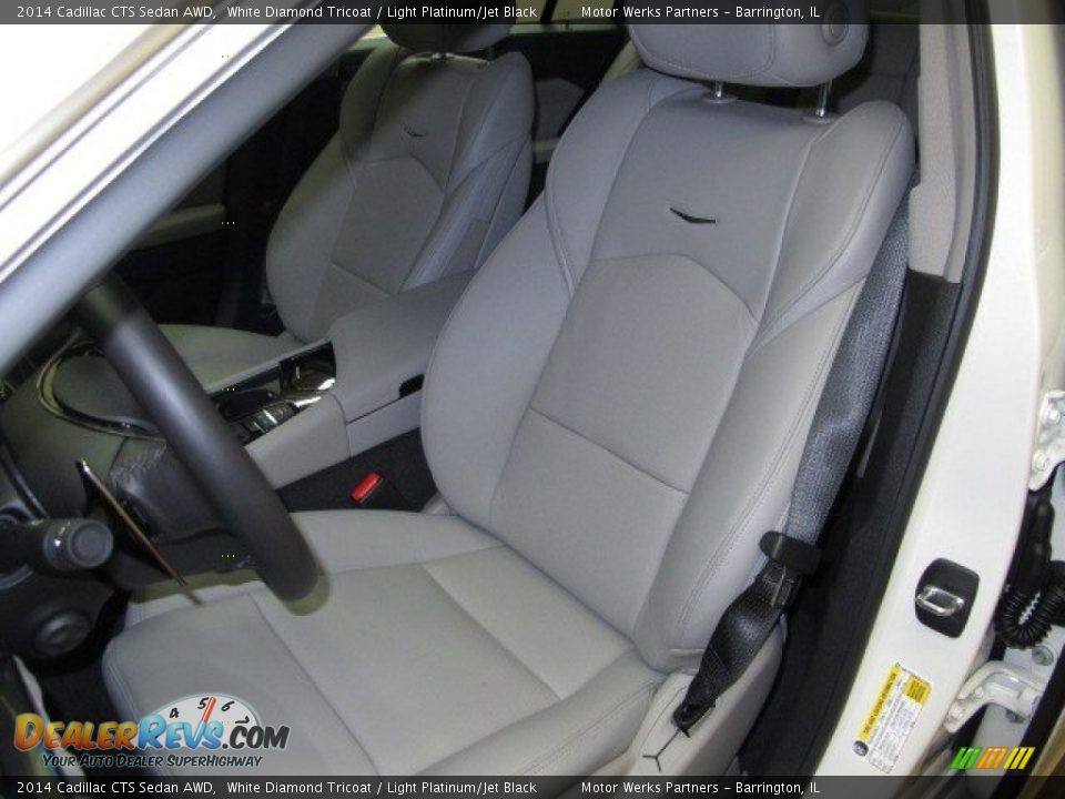 2014 Cadillac CTS Sedan AWD White Diamond Tricoat / Light Platinum/Jet Black Photo #12