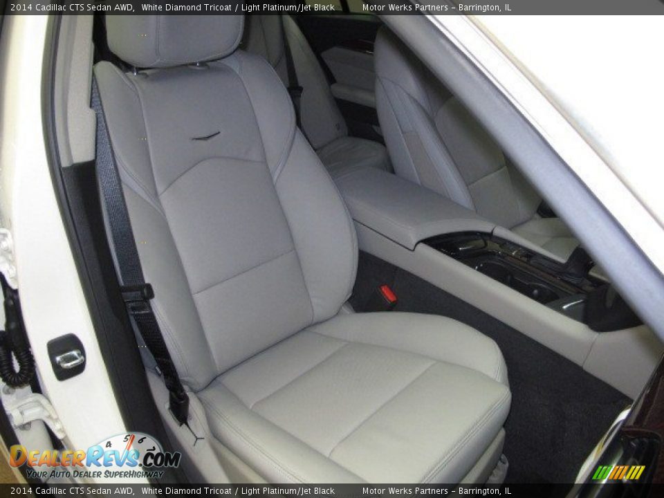 2014 Cadillac CTS Sedan AWD White Diamond Tricoat / Light Platinum/Jet Black Photo #18